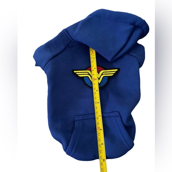 Wonder Woman royal blue jacket hooded sweatshirt dog pet cat coat sweater hero - Picture 3 of 3